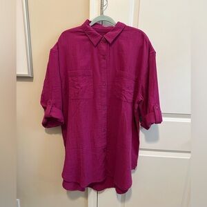 Talbots Aqua Club Cover Up Fuchsia Size XL